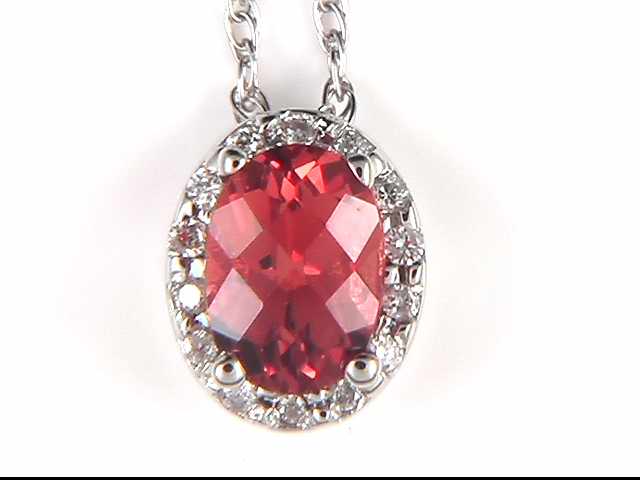 14k Yellow Gold Lab Created Orange Sapphire Pendant