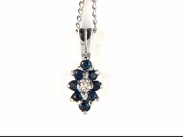 14k White Gold Sapphire Pendant