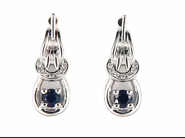 14k White Gold Sapphire Earrings