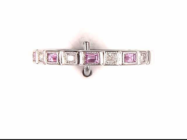 10k White Gold Pink Sapphire Ring