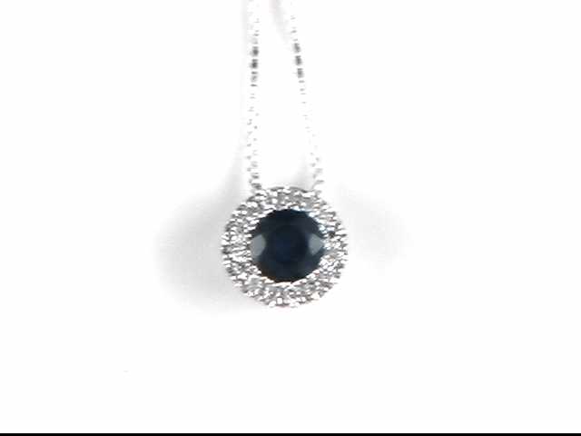 14k White Gold Sapphire Pendant
