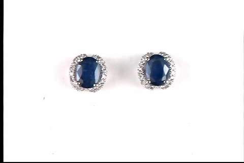 14k White Gold Sapphire Earrings