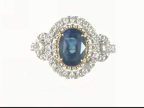 14k White and Yellow Gold Sapphire Ring