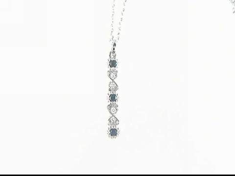 10k White Gold Sapphire Pendant