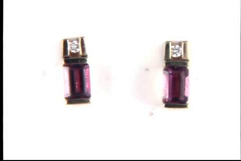 14k Yellow Gold Pink Tourmaline Earrings