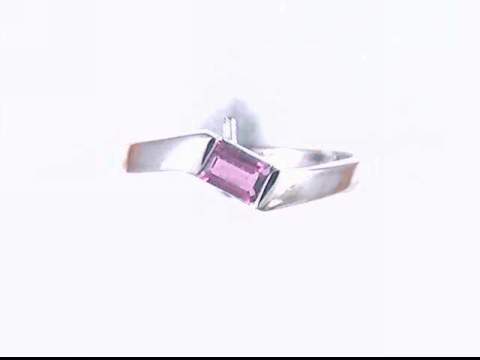 10k White Gold Pink Tourmaline Ring